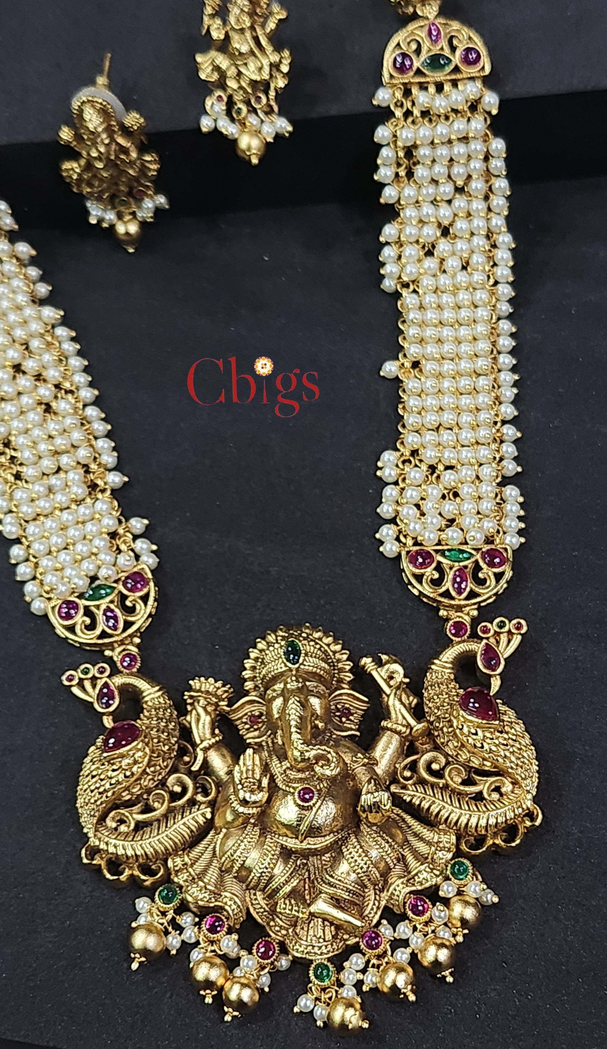 Antique Finish Ganesha Motif Haaram