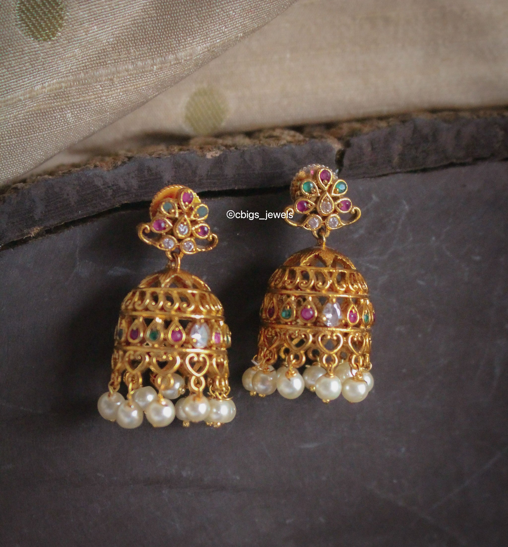 Pearl Earrings in Gold For Girls | Jewelry Gift Idea | Light-weight Go